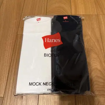 [Hanes for BIOTOP] 모크넥 티셔츠 2장 세트