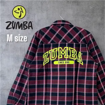 정품] ZUMBA 허리띠 셔츠 긴팔 체크 무늬