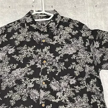 일본풍 패턴 사자 레이온 알로하 셔츠 오픈 카라 올 패턴 서핑 브랜드