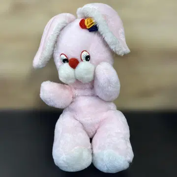 토끼 봉제 인형 핑크 쇼와 레트로 카샤카샤 소리 나는 빅 사이즈 중고
