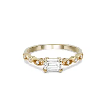 0.8ct 에메랄드 컷 반지 0707-003 (4 주간 발송)