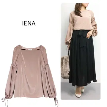 IENA 이에나 플로르 데 신 리본 슬리브 블라우스 긴팔 핑크