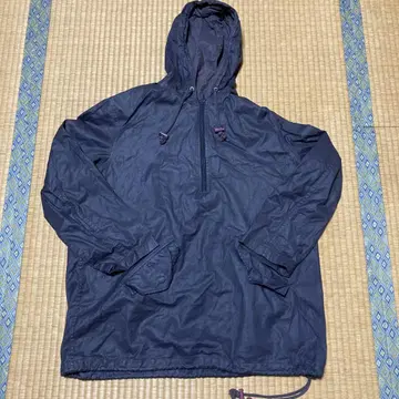 J.CREW 오일 코팅 아노락 후드티 네이비 컬러 나일론 후드