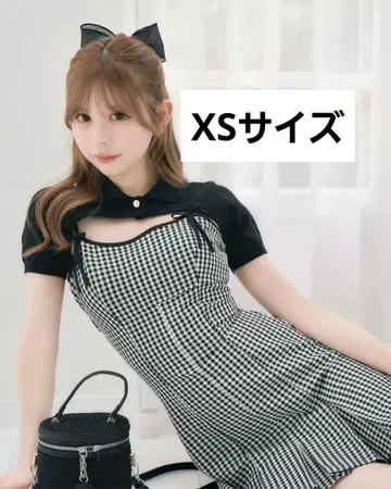 미셸 마카롱 숏 볼레로 앙상블 깅엄 원피스 XS 사이즈 잔여 1