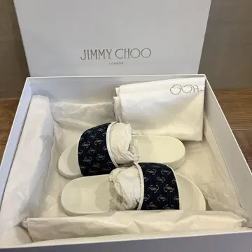 JIMMY CHOO 비치 샌들 네이비/화이트 데님 스타일