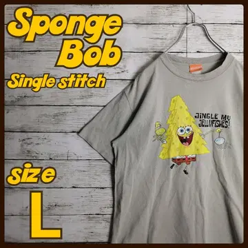 Sponge Bob 스폰지 밥 싱글 스티치 반팔 티셔츠 그레이