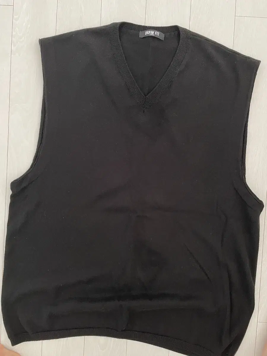 Draw Fit Soft Wool Overfit Knit Vest, L size