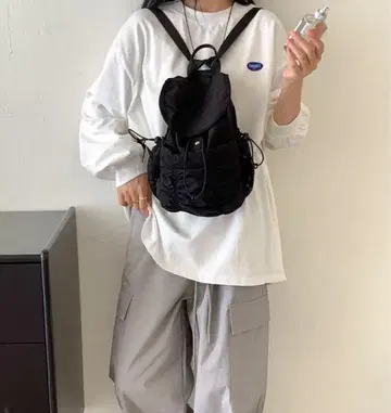 블랙 나일론 럭색/백팩