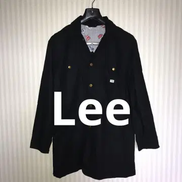 Lee 블랙 커버올 스트라이프 안감 헤링본 원단  롱
