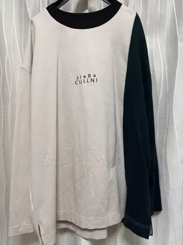 CULLNI Jieda 콜라보 롱 T 화이트 그린