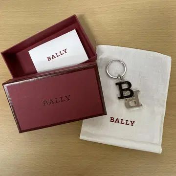 BALLY 로고 키링 실버 블랙