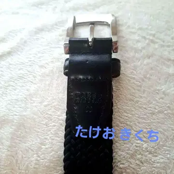 TAKEO 키쿠치 웨빙 가죽 및 웨빙 벨트 블랙