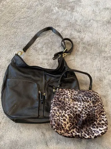 MAXX NEW YORK 블랙 숄더백과 레오파드 무늬 백