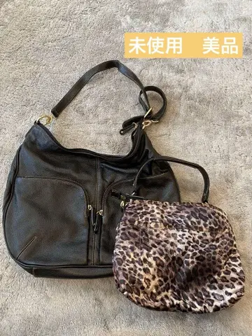 미사용 MAXX NEW YORK 블랙 숄더백과 레오파드 무늬 백