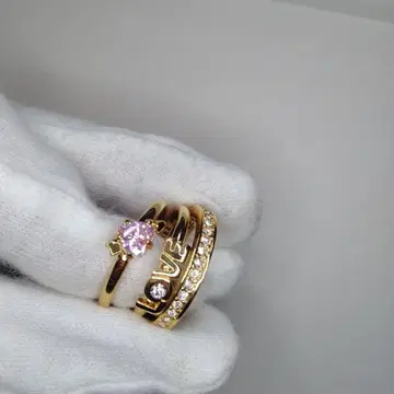 Juicy Couture LOVE 반지 골드 3개 세트 14호