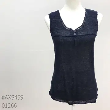 NativeWit 니트 베스트 네이비 린넨 100% M 사이즈 절개 무지