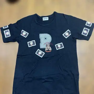 PINK HOUSE 곰 자수 티셔츠 블랙