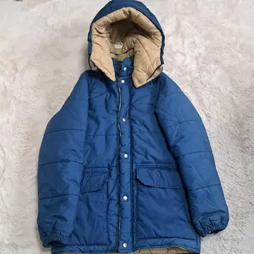 llbean 필기체 택 다운 자켓 네이비