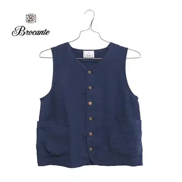 Brocante 린넨 오픈 포켓 베스트 일본제