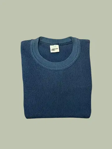 90년대 USA제 빈티지 써멀 셔츠 무지 네이비 L 90s