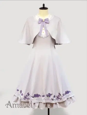 Amavel Pretty flower 케이프 원피스 라벤더 스미레