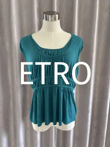 ETRO 에트로 레이온 슬리브리스 셔링 탑