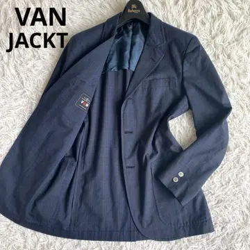 레어 VAN JACKT 반 자켓 썸머 자켓 체크 네이비
