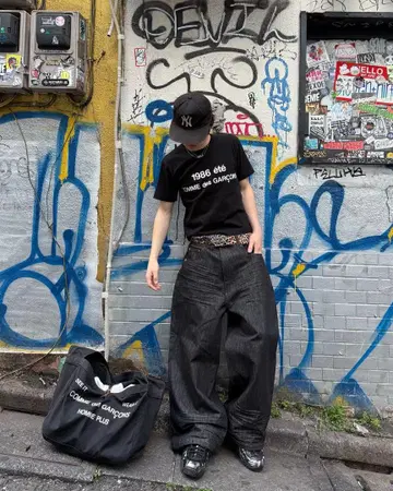 BELVET 즉시 품절 Baggy rigid 데님 블랙