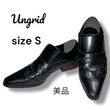 Ungrid 블랙 가죽 웨스턴 신발 sizeS 22-22.5cn