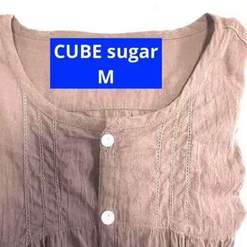 큐브 슈가 면100% 브라운 M 사이즈 7부 소매 연령 무관