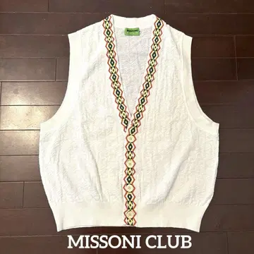 MISSONI club 미쏘니 얇은 소재 조끼 남성/여성용 화이트 L