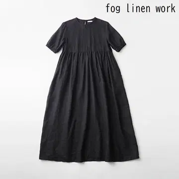 fog linen work 린넨 롱 풀 스커트 원피스 블랙