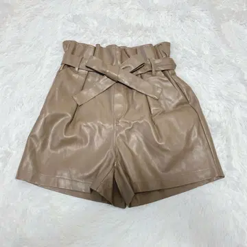 어스 뮤직 앤 이콜로지 브라운 가죽풍 숏 팬츠 벨트 포함