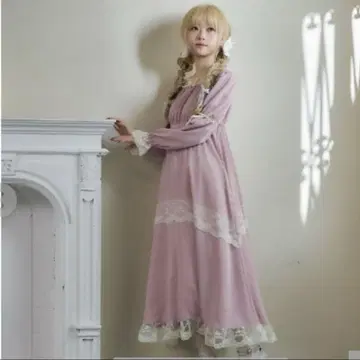 호시나 사쿠라코 스퀘어 넥 원피스 L 연한 복숭아 시마무라