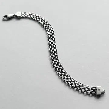 ITALY925 이탈리안 실버 와이드 메쉬 체인 팔찌