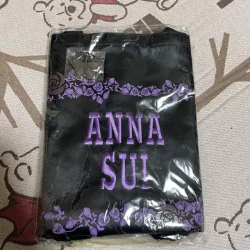 ANNA SUI 블랙 토트백 플라워 무늬