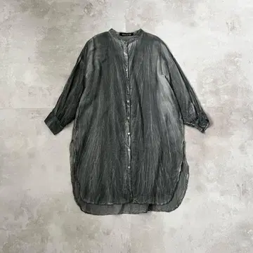 mizuiro ind 피그먼트 다이 스탠드 카라 셔츠 원피스