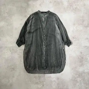 mizuiro ind 피그먼트 다이 스탠드 카라 셔츠 원피스