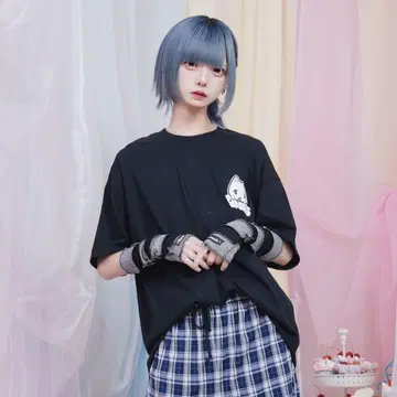 Hauls 티셔츠 블랙 블랙 하우키 반팔
