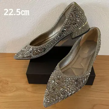 비쥬 실버 라인 큐빅 스틸레토 펌프스 결혼식 22.5cm