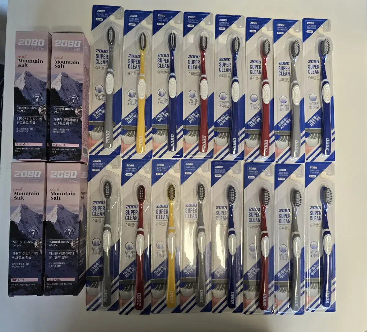 [Shipping Included] 2080 Himalayan Pink Salt Toothpaste 4ea & Super Clean Toothbrush 16ea