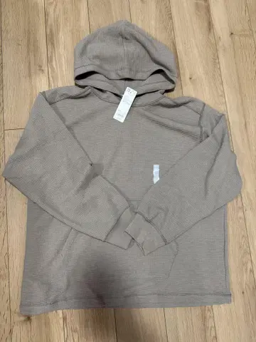 브라운 후드 부착 후드티 XXL