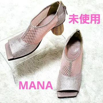 미사용 MANA 마나 샌들 메쉬 부디 핑크 힐 36