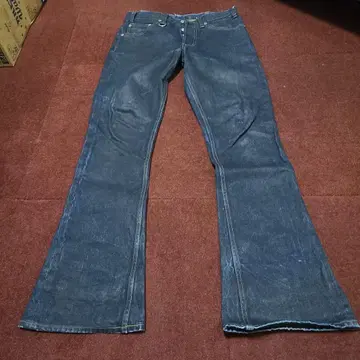 다크 네이비 백본 일본제 바이커 부츠 컷 데님