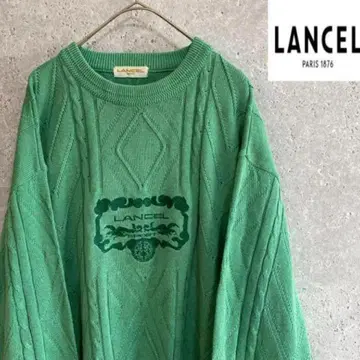 90s LANCEL 란셀 자수 니트 남성용 L 구제 의류 개성파