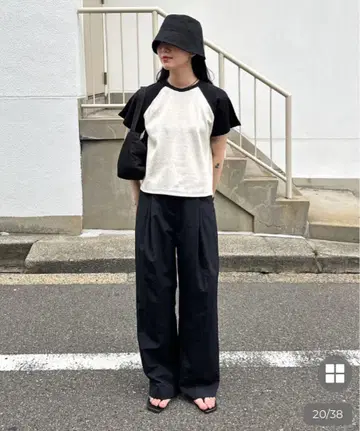 sep19 턱이 있는 나일론 슬랙스 팬츠 (블랙) nugu