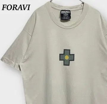 90s FORAVI 크로스 반팔 티셔츠 스케이트 스케이트보드 내추럴