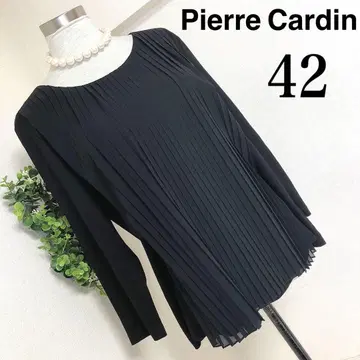 피에르 가르뎅의 프론트 플리츠 블랙 상의 42