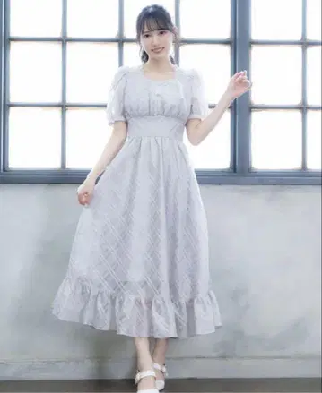 evelyn 시어 체크 코르셋 에블린 원피스