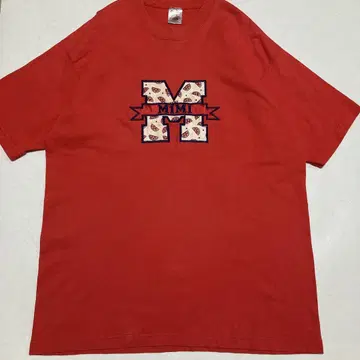 90s FRUIT OF THE LOOM MIMI 자수 로고 티셔츠